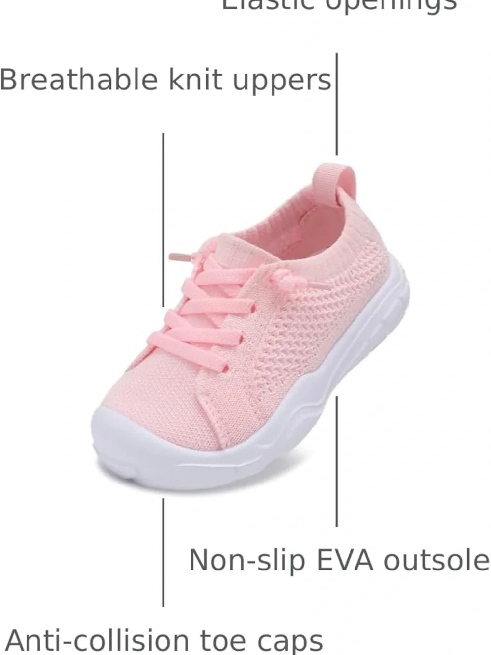 Breathable Pink Slip-On Baby Walker Sneakers